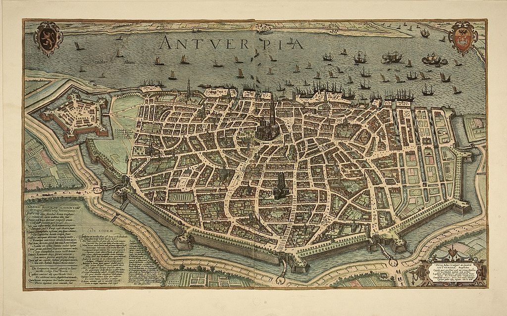 Map of Antwerp by Joris Hoefnagel, 1657